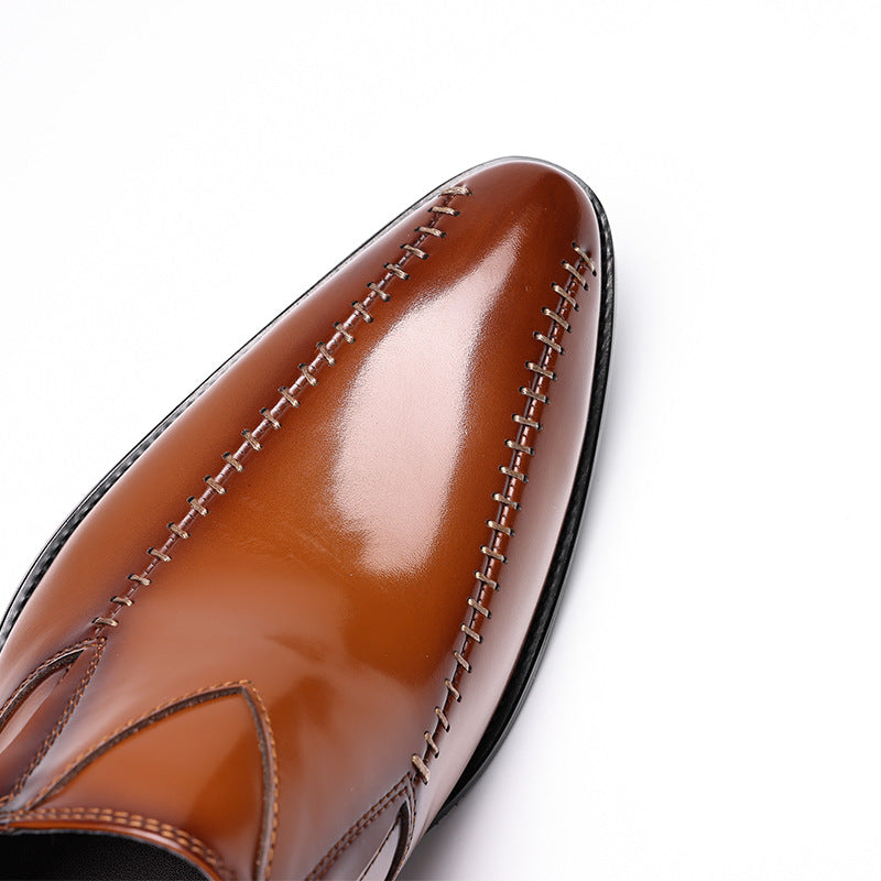 Men's Pointed Toe Summer Breathable Formal Suit Leather Shoes
