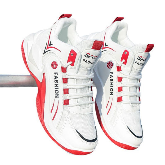 Men's Spring Basketball Red Mesh Quick Hand Casual Shoes