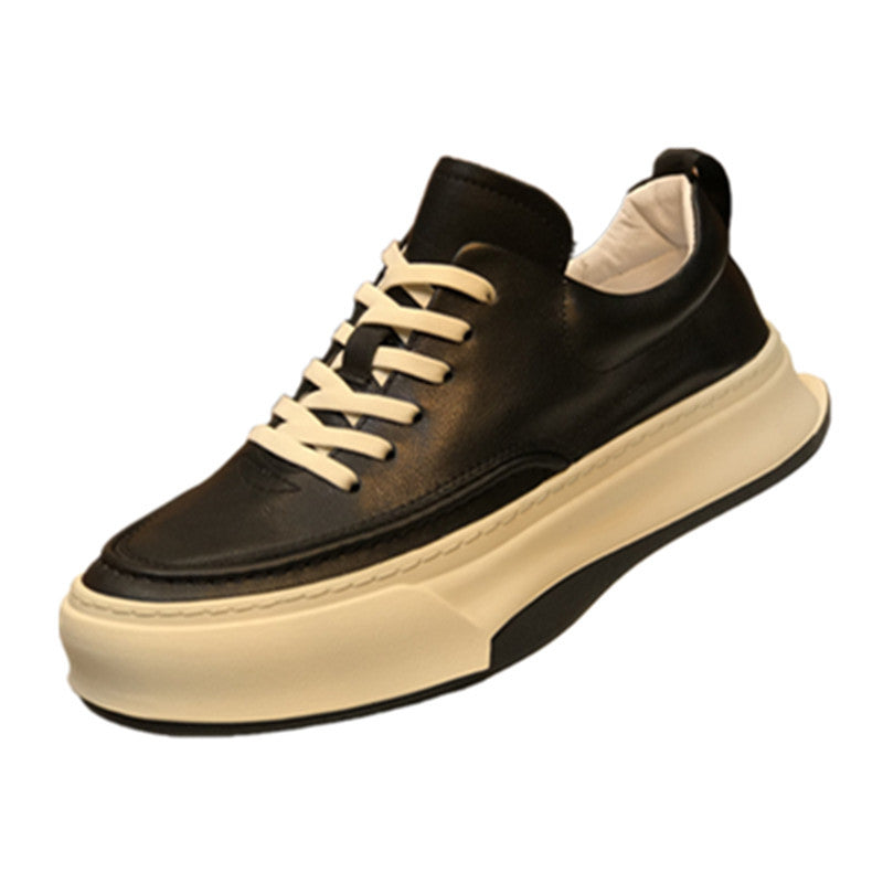 Men's White British Style Thick-soled Trendy Sports Sneakers