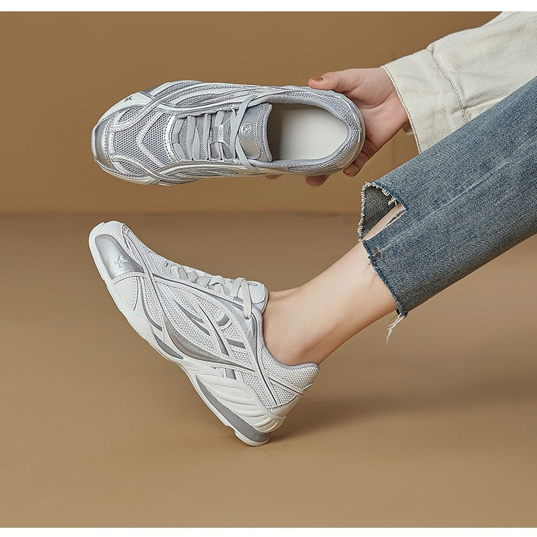 Women's Training Sports White Flat Portable Increased Women's Casual Shoes
