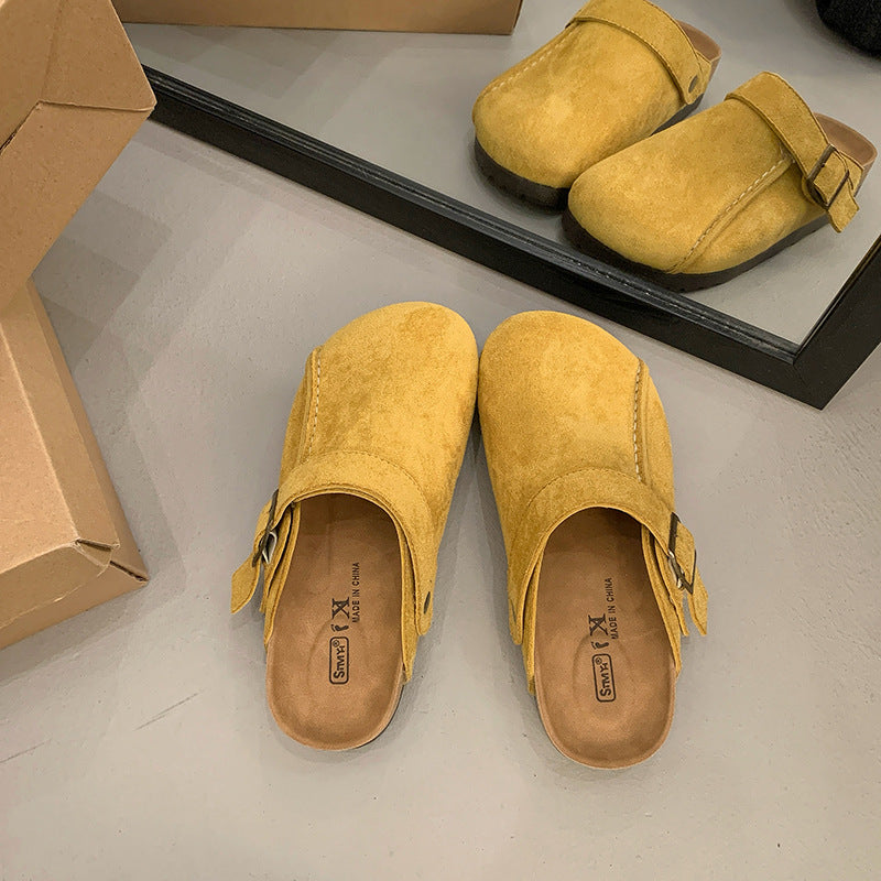 Women's Thick Bottom Increased Toe Cap Semi Slippers