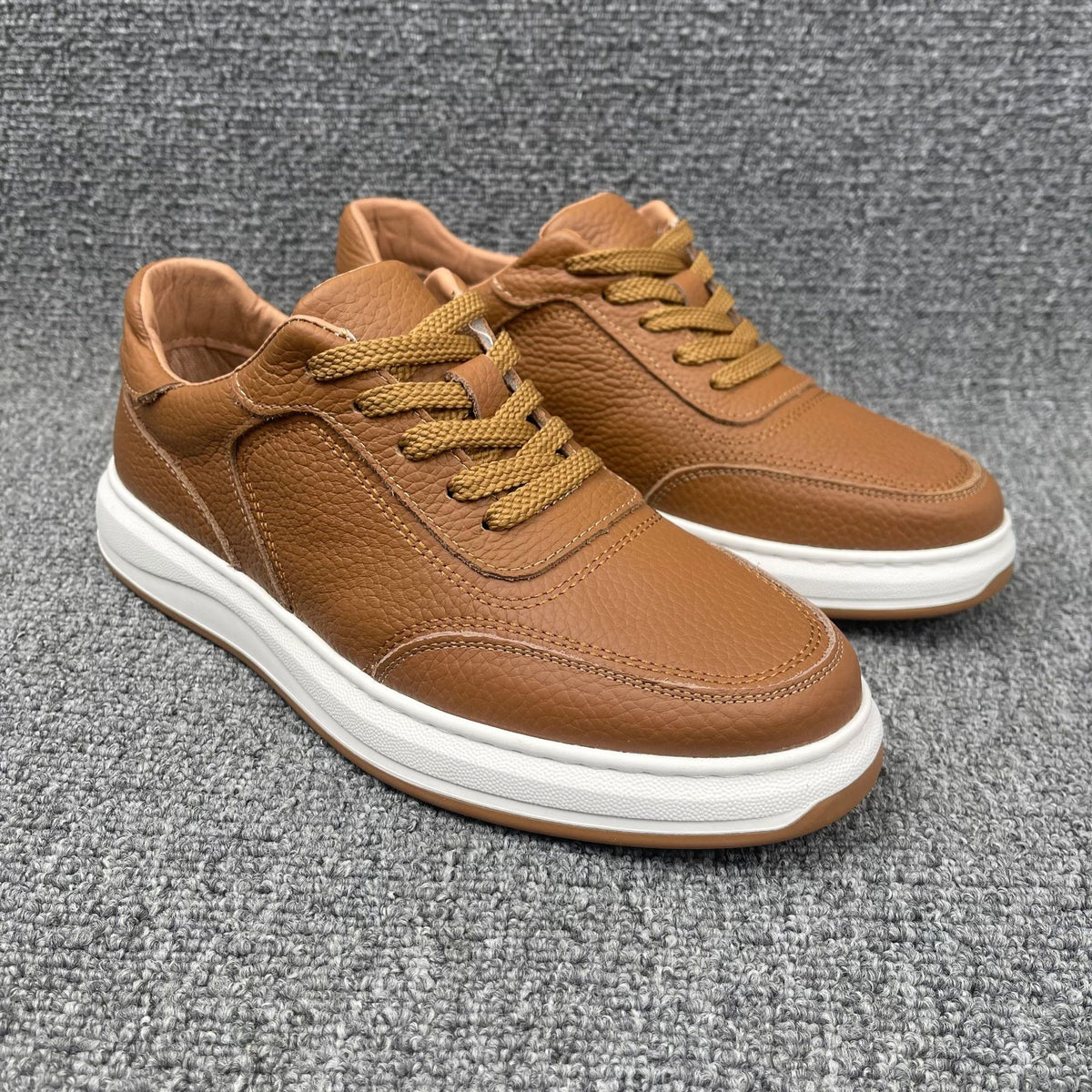 Men's First Layer Cowhide Genuine Breathable Section White Men's Casual Shoes