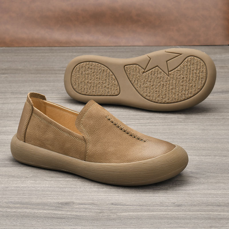 Men's Retro Comfortable Tendon Bottom Flat Pumps Men's Casual Leather Shoes