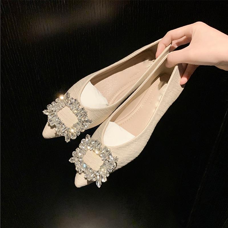 Women's Rhinestone Pointed Toe Shallow Mouth Fairy Women's Shoes