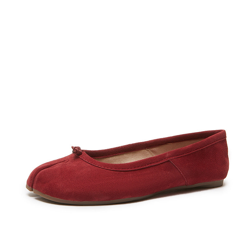 Women's Pumps Genuine Sheepskin Low-cut Green Ballet Casual Shoes