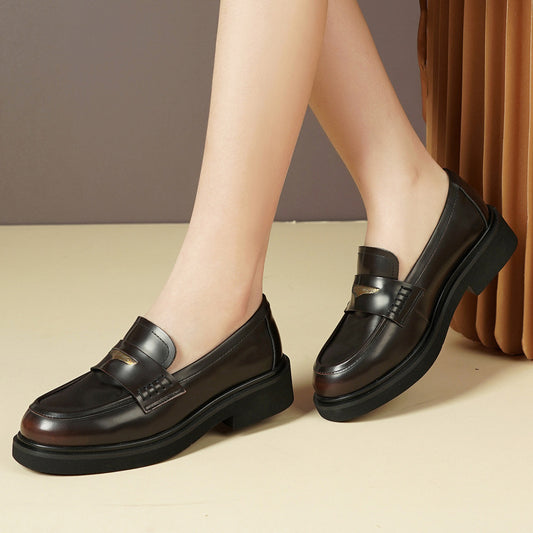 Women's Trendy Low Belt Buckle British Fashion Loafers