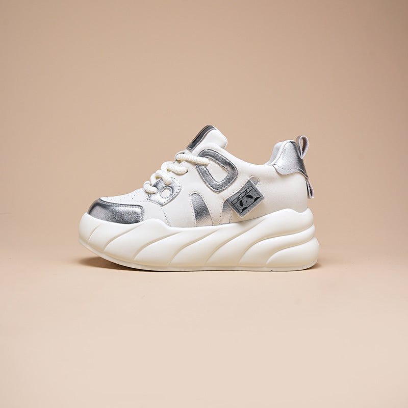Women's Black White Spring Versatile Hidden Sports Heels