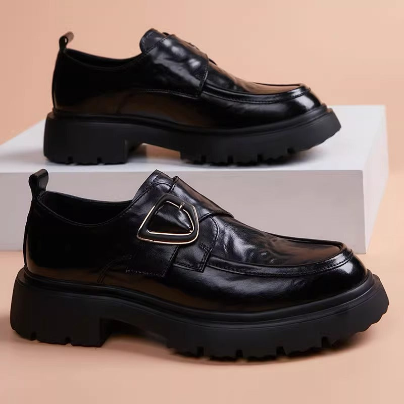 Men's Winter Breathable Business Formal Slip-on Platform Men's Casual Leather Shoes