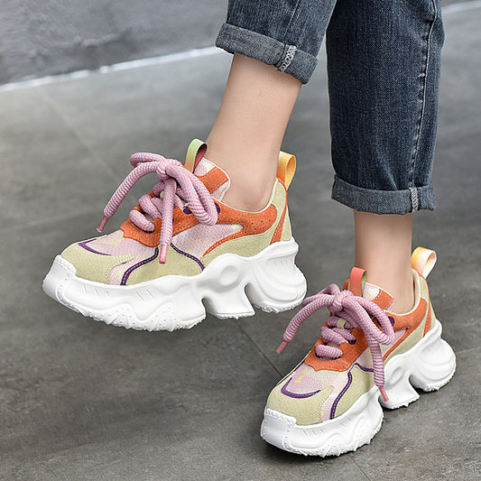 Two Pairs Can Be Combined Thick-soled Mesh Sneakers