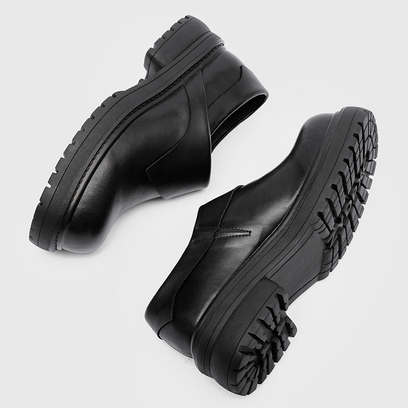 Thick Bottom Increased Big Head Male Leather Shoes