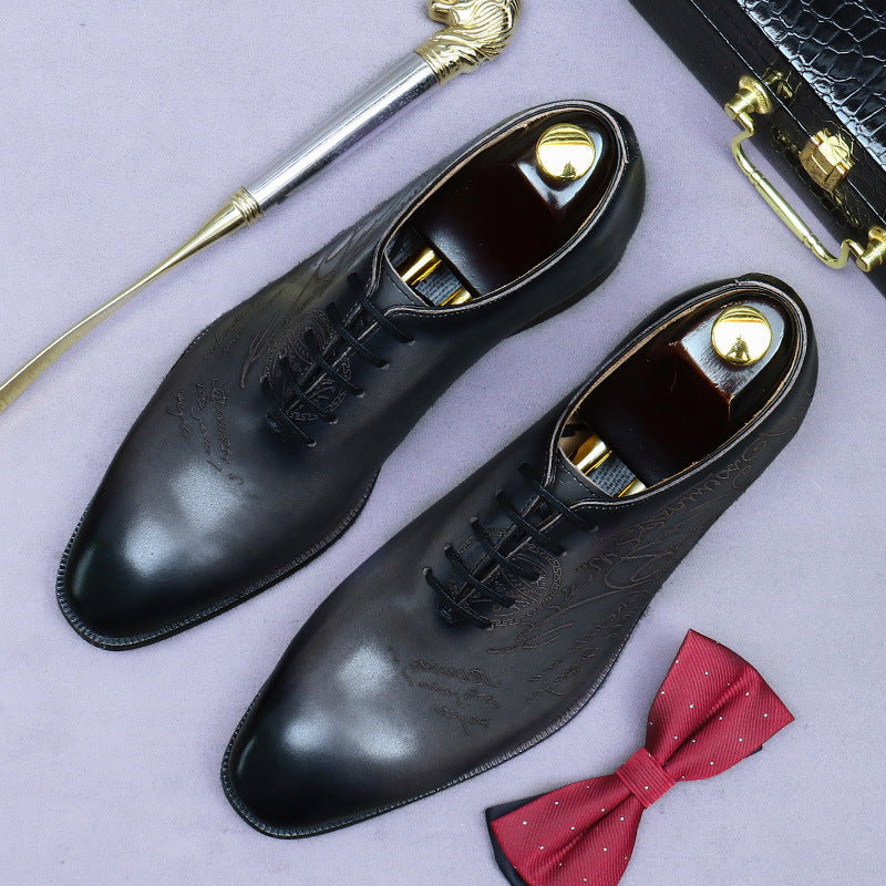 Men's Promotion Full Business Formal Wear Genuine Cow Handmade British Leather Shoes