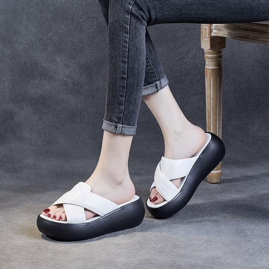 Women's Summer Genuine Thick-soled Flip-flops Simple First Slippers