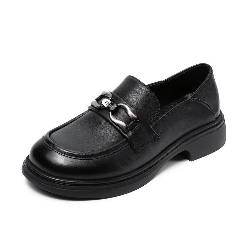 Women's Beautiful Color First Layer Cowhide Spring British Loafers