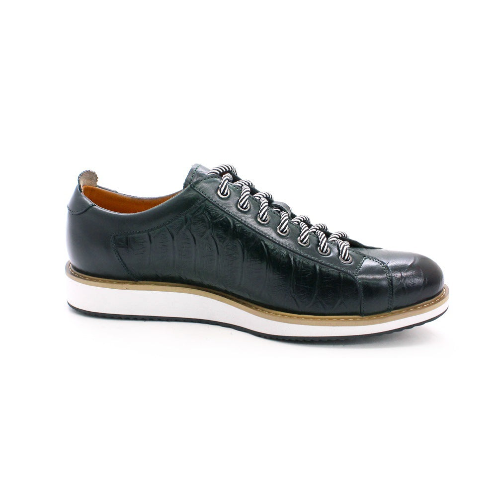 Men's Genuine Platform Daily Pumps Fashion Crocodile Leather Shoes
