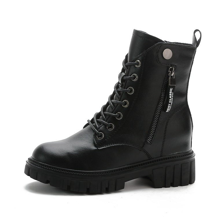 Women's Spring Thick Bottom Booties With British Heels