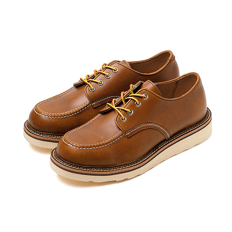Men's British Retro Brown Trendy Board Fashion Leather Shoes