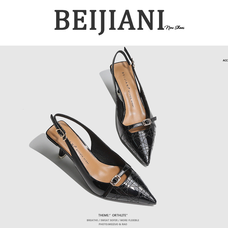 Women's Toe Pointed Stiletto High Back Strap Heels
