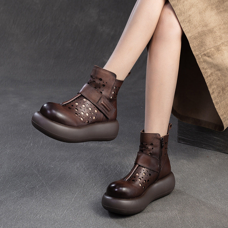 Women's British Style Martin Breathable Hollow Hole Women's Shoes
