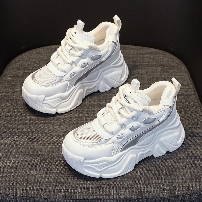 Women's Increasing Insole Dad Spring Thick Bottom Transparent Mesh Fashion Sports Women's Shoes