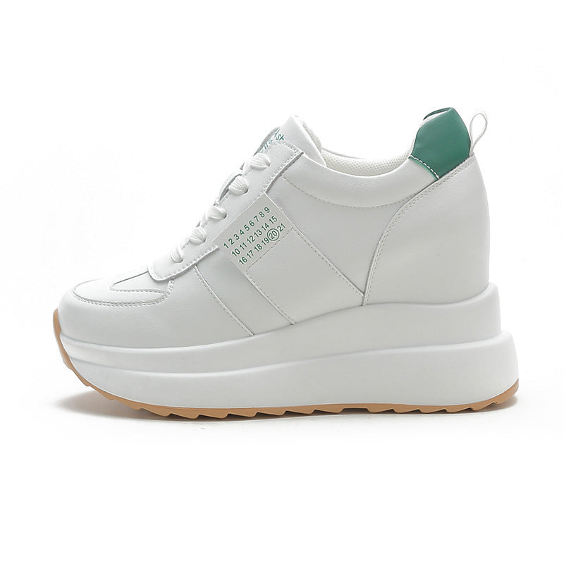 Women's Trendy Sunday Autumn Invisible Elevated Thick Sole Height Increasing White Men's Shoes
