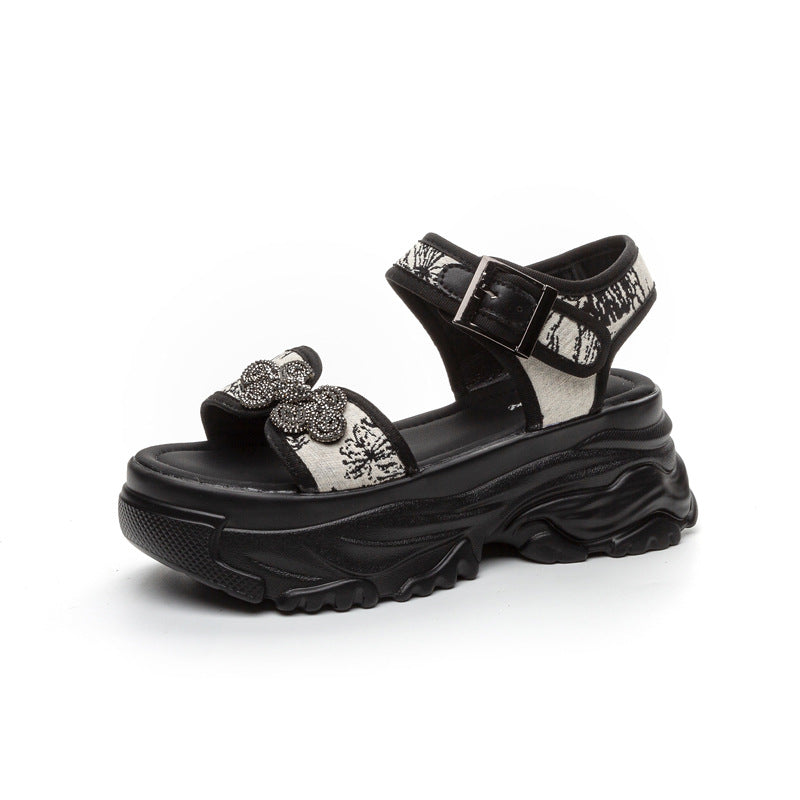 Women's Chinese Style Retro National Buckle Simple Sandals