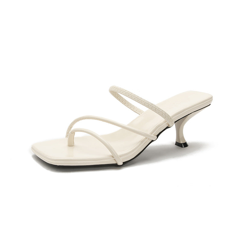 Stiletto Strap Square Toe High Summer Heels