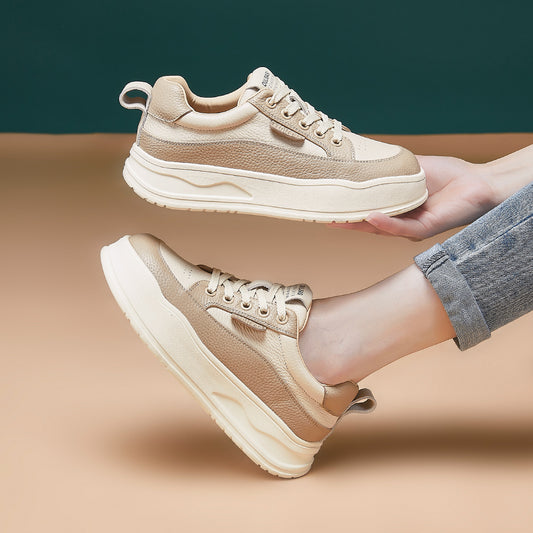 Women's Skateboard Soft Bottom Sports Thick Top Layer Casual Shoes