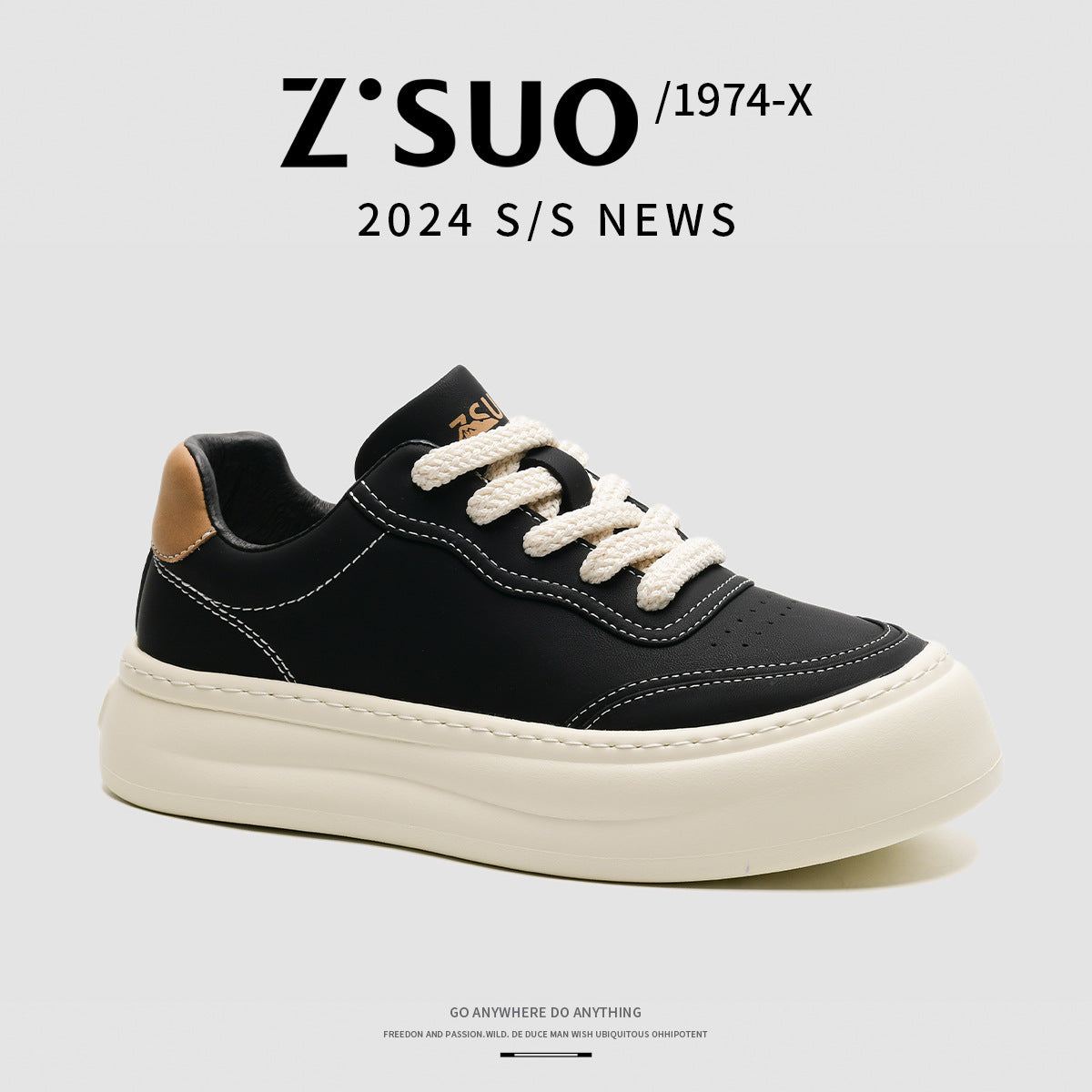 Men's White Versatile Breathable Platform Lightweight Trendy Casual Shoes
