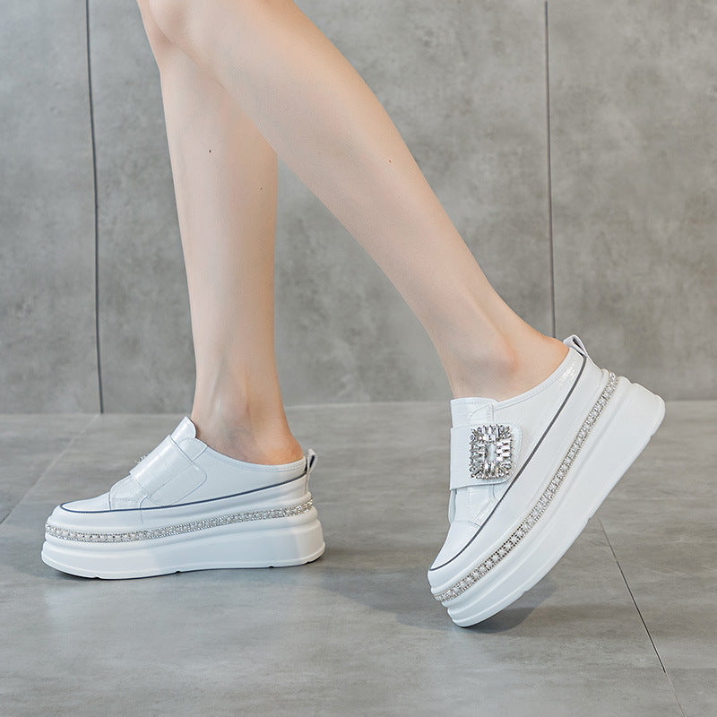 Women's Thick-soled Spring Platform Height Increasing Insole Small Slippers