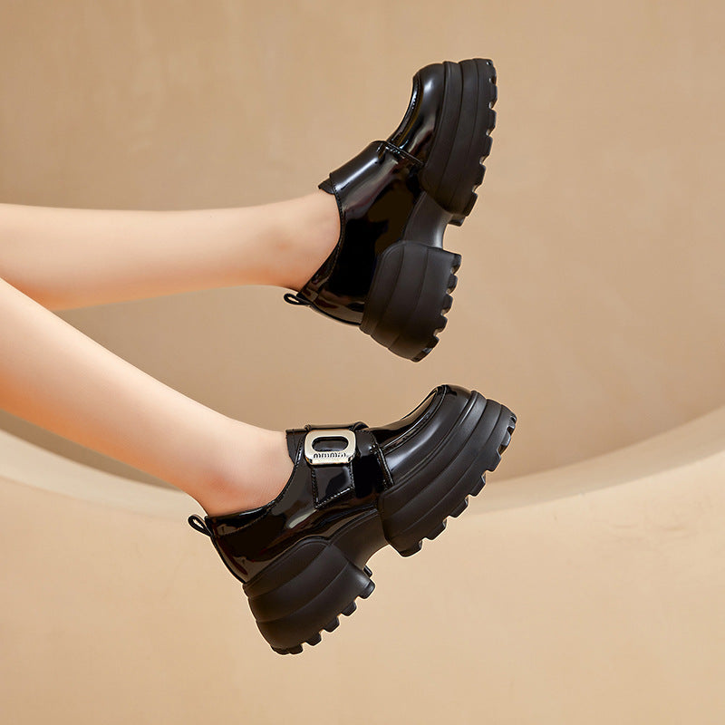 Women's Patent For Spring Magic Stick Thick Women's Shoes