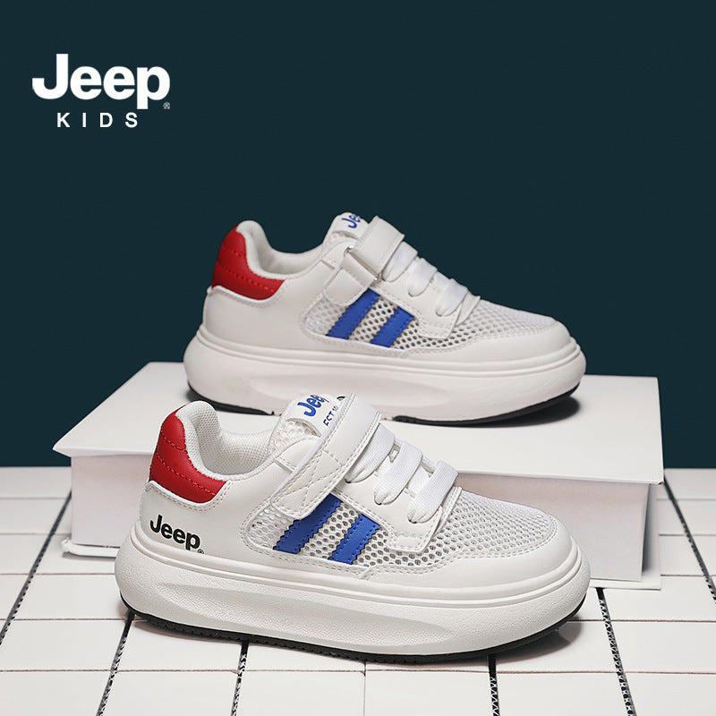 Children's Comfortable Lightweight Boy's Breathable Mesh White Kid's Sneakers