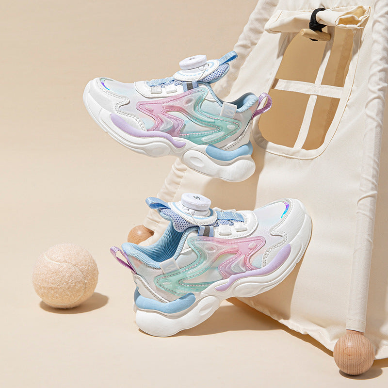 Women's Autumn Surface Rotating Buckle Sole Running Kid's Sneakers