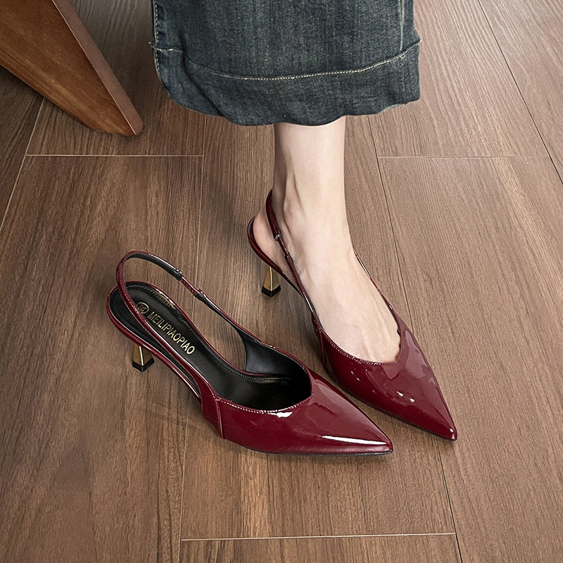 Women's Sexy Closed Toe Back Strap Stiletto Heels