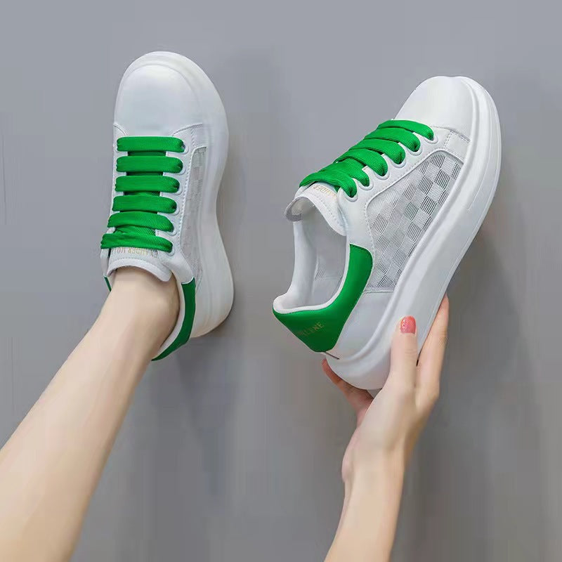 Women's White Summer Breathable Female Tennis Versatile Casual Shoes