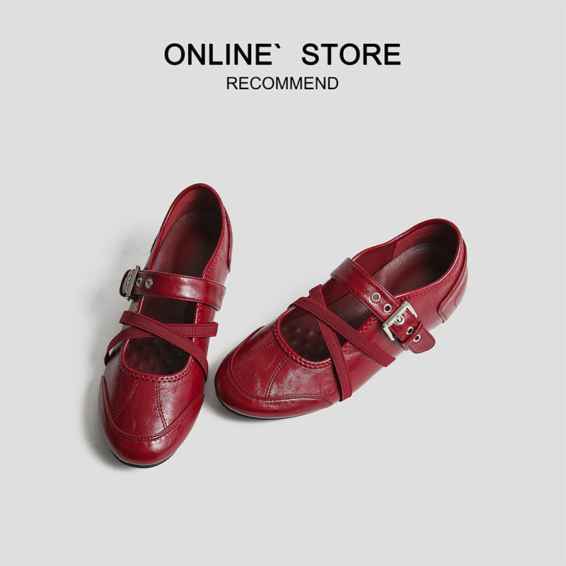 Invisible Height Increasing Insole Ballet Vintage Low-cut Casual Shoes