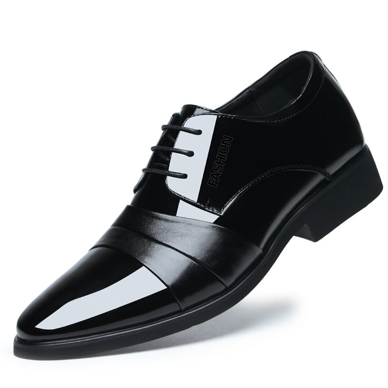 Men's Height Increasing Genuine Breathable Increased British Style Formal Men's Business Leather Shoes