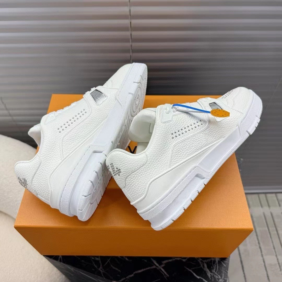 Men's Pink Rhinestone Fashion Thick Sole Height Casual Shoes
