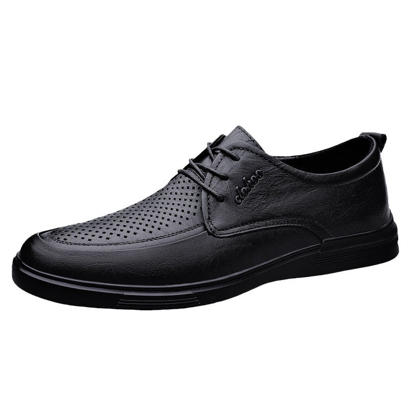 Men's Plus Size Business Flat Driving Four Men's Casual Leather Shoes
