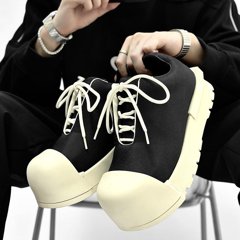 Men's Goods Niche Design Mickey Big Head Genuine Platform White Fashionable Men's Casual Shoes