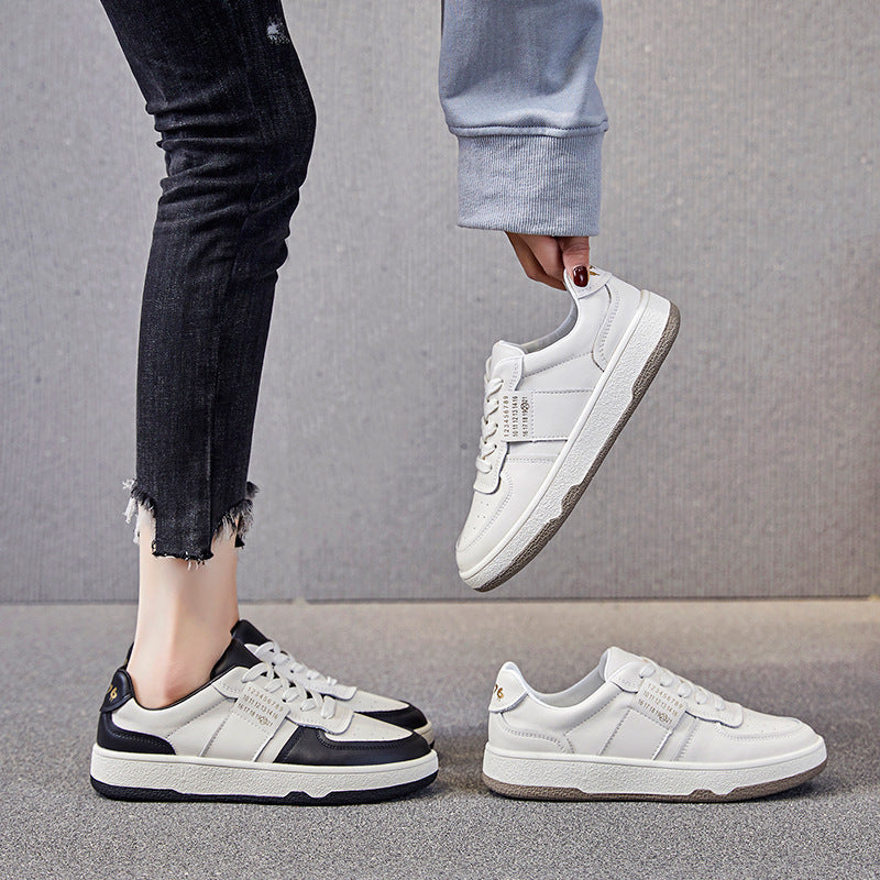 Women's White Genuine Flat Sports Pumps Plus Women's Casual Shoes