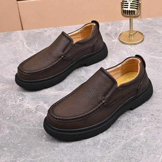 Men's Thick Bottom Soft Surface Slip-on Comfortable Leather Shoes