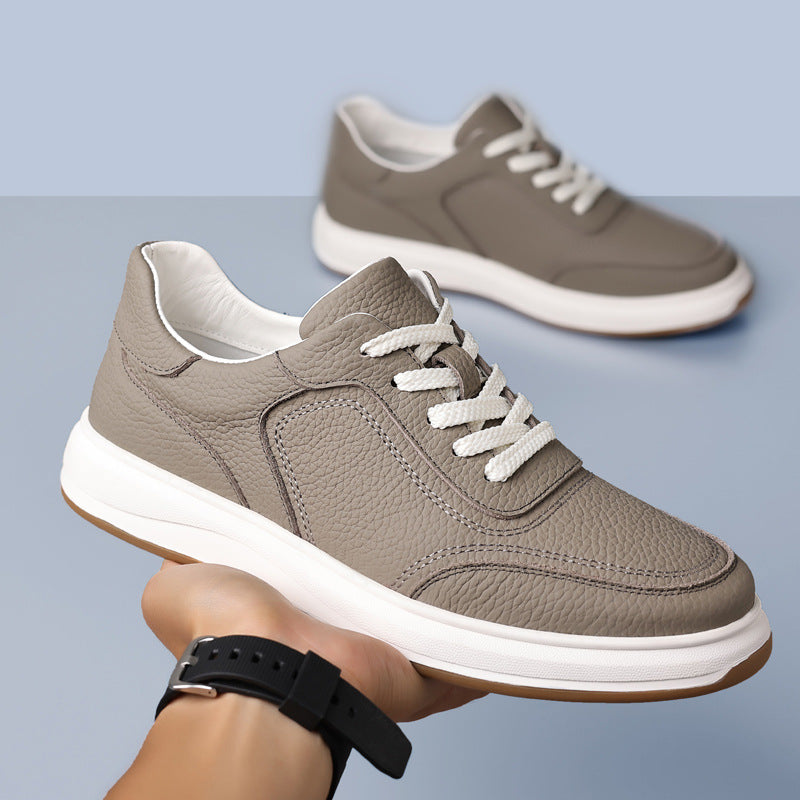 Men's First Layer Cowhide Genuine Breathable Section Men's Board Shoes