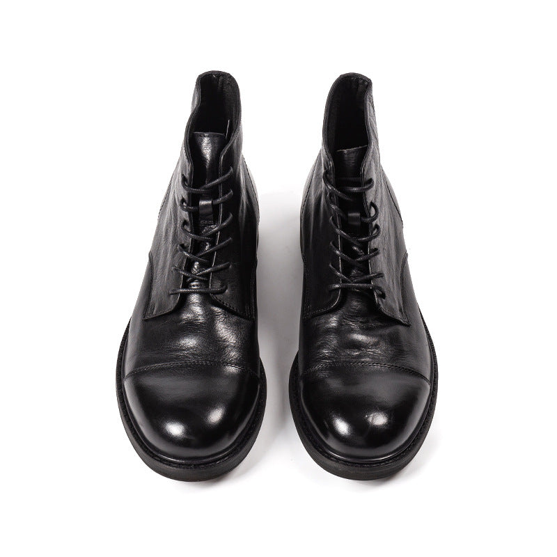 Men's Working Hand-rub Color First Layer Cowhide Boots