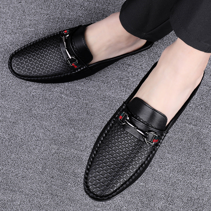 Cowhide Soft Bottom Breathable One Pedal Leather Shoes