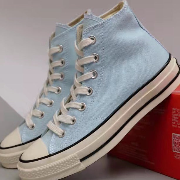 Hot Blue Color Collection Bottom Double Canvas Shoes
