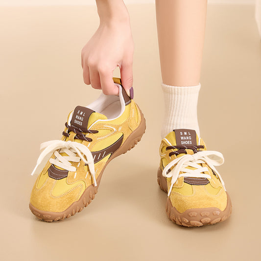 Women's Platform German Training Spring Versatile White Lightweight Casual Shoes