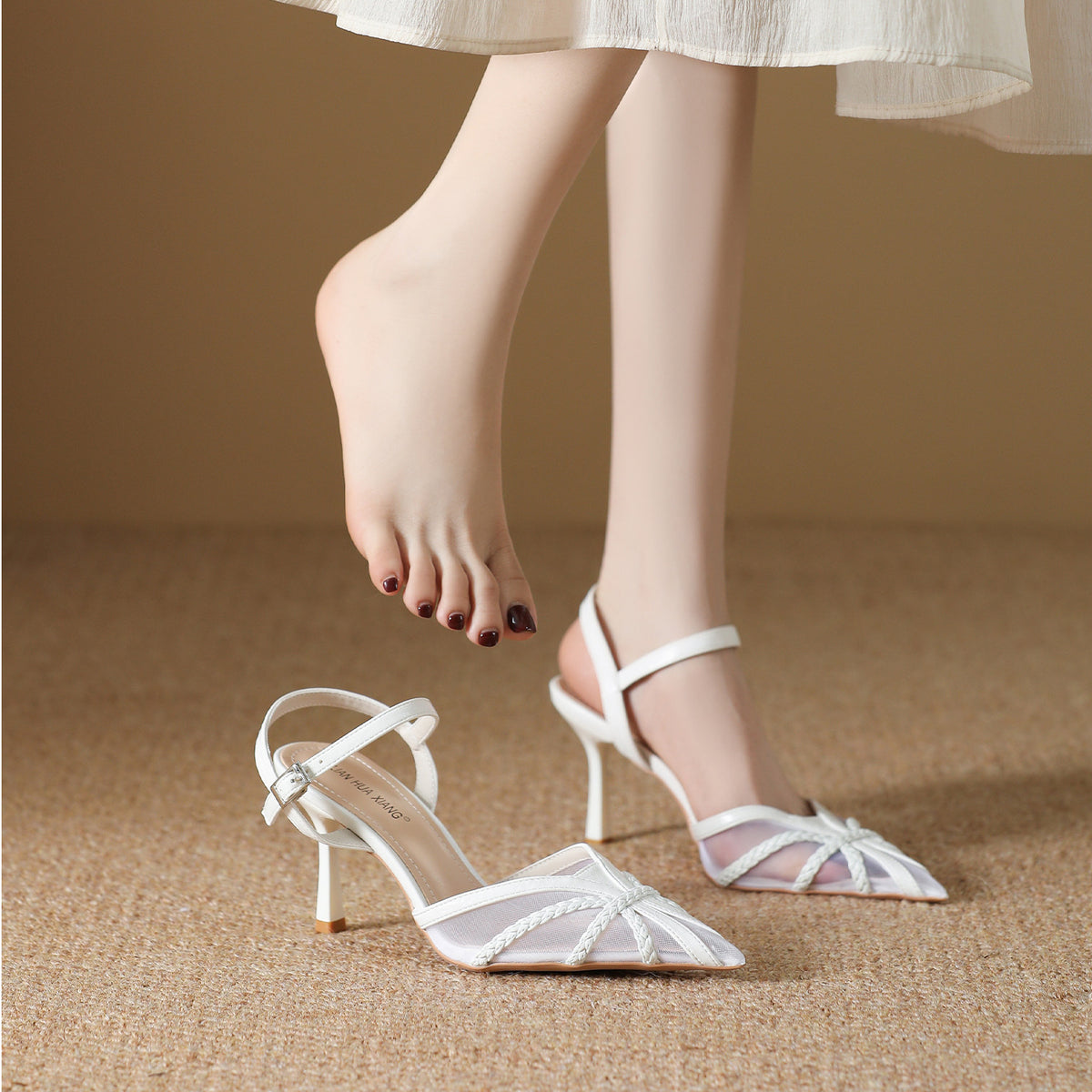 Women's Shiny Rhinestone Mesh Breathable Summer Toe Box Sandals