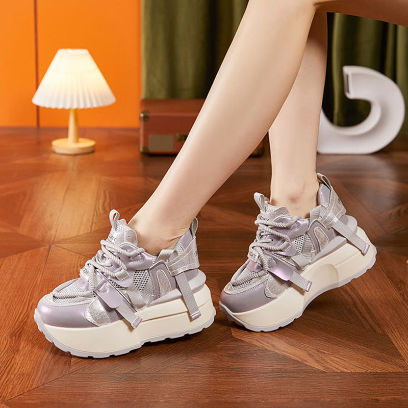 Women's Summer Muffin Height Increasing Versatile Hollow Sneakers