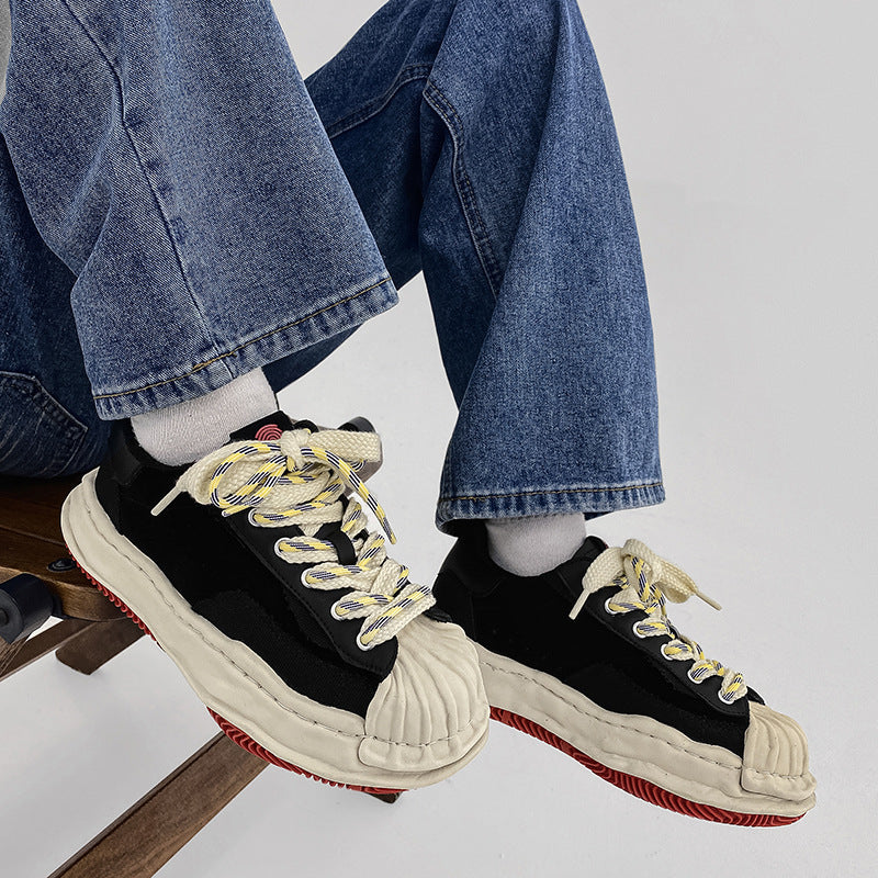 Men's Couple Thick Bottom Spring Toe Cap Sneakers