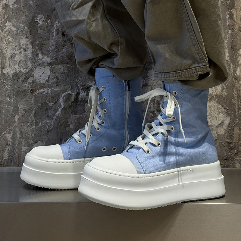 Women's & Men's American High-grade Side Zipper Increased Lovers Sneakers